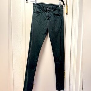 AG High waisted dark green skinny jeans- size 25
